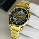 Men's Branded Wrist Watches - Skeleton Full Golden